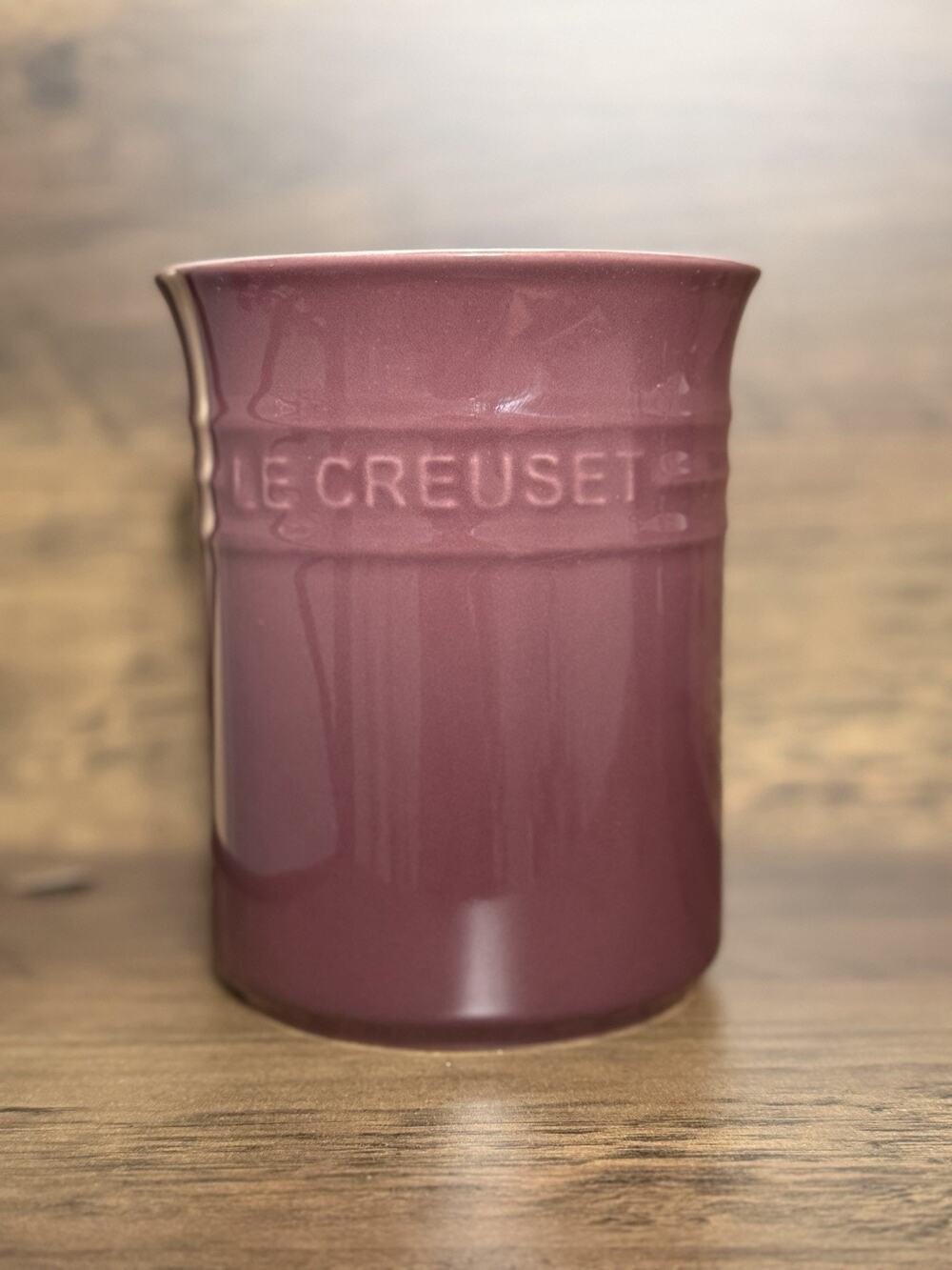 Le Creuset Fig Purple Utensil Crock Stoneware 1 Liter- *Retired & Rare*